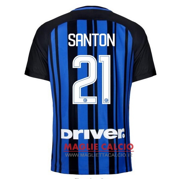 nuova maglietta inter milan 2017-2018 santon 21 prima